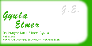 gyula elmer business card